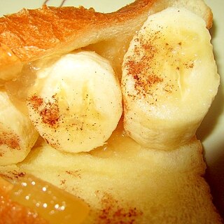 林檎とバナナオープントーストサンド
